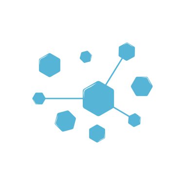 Nöron logo tasarım şablonu düz vektör