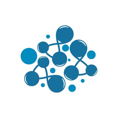 Nöron logo tasarım şablonu düz vektör