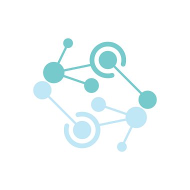 Nöron logo tasarım şablonu düz vektör