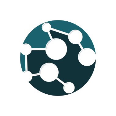 Nöron logo tasarım şablonu düz vektör