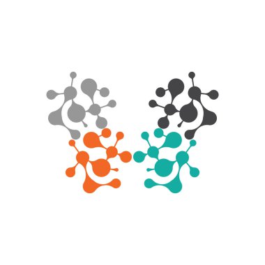 Nöron logo tasarım şablonu düz vektör