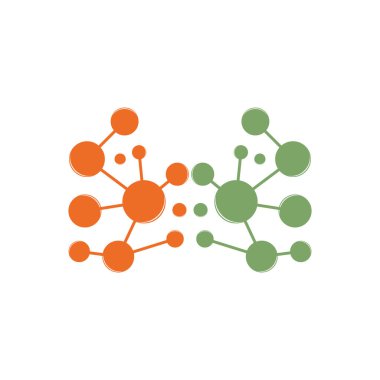 Nöron logo tasarım şablonu düz vektör