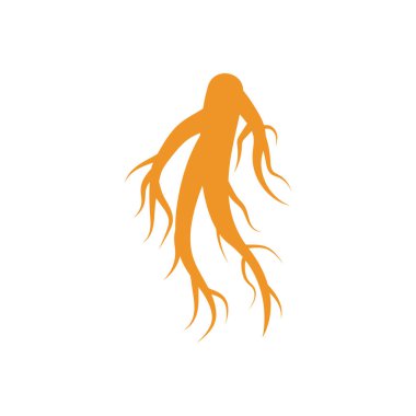 Ginseng logo tasarım şablonu ve sembol vektör çizimi