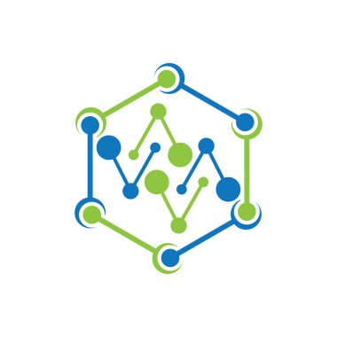 Nöron logo tasarım şablonu düz vektör