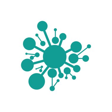 Nöron logo tasarım şablonu düz vektör