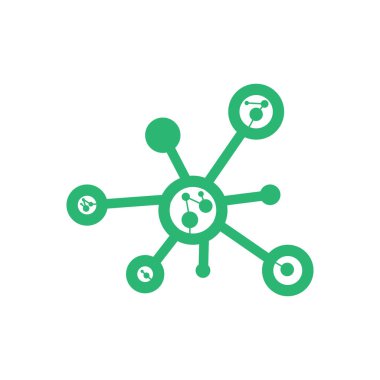 Nöron logo tasarım şablonu düz vektör