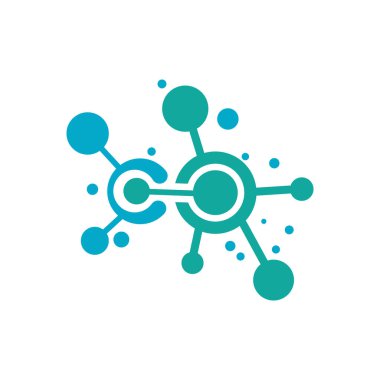 Nöron logo tasarım şablonu düz vektör