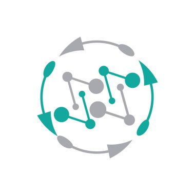 Nöron logo tasarım şablonu düz vektör