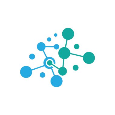 Nöron logo tasarım şablonu düz vektör