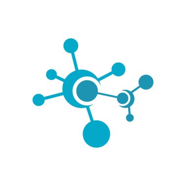 Nöron logo tasarım şablonu düz vektör