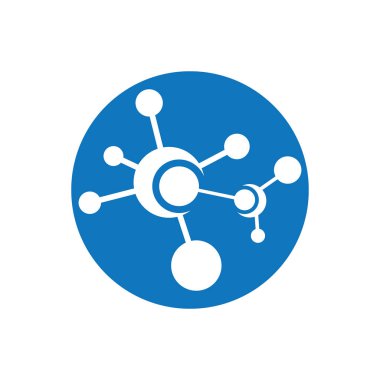 Nöron logo tasarım şablonu düz vektör