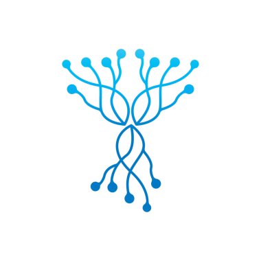 Nöron logo tasarım şablonu düz vektör