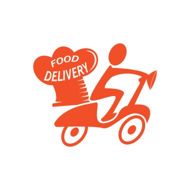 Yemek Teslimatı Fast Food Logo Vektör Simgesi