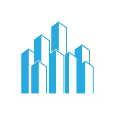 Modern Şehir silueti, şehir silueti, düz tasarım vektör çizimi