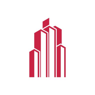 Modern Şehir silueti, şehir silueti, düz tasarım vektör çizimi