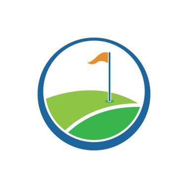 Golf simgesi logo şablonu tasarım çizimi