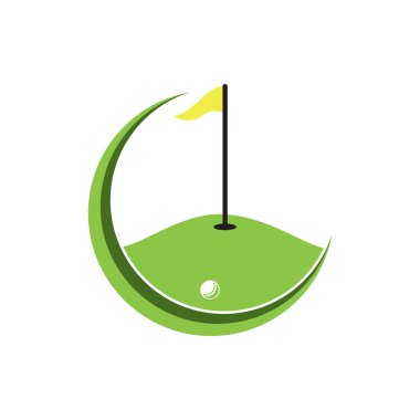 Golf simgesi logo şablonu tasarım çizimi