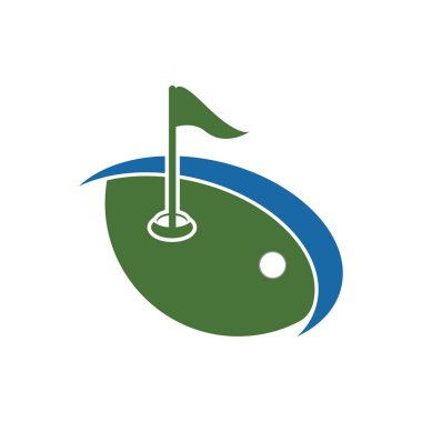 Golf simgesi logo şablonu tasarım çizimi