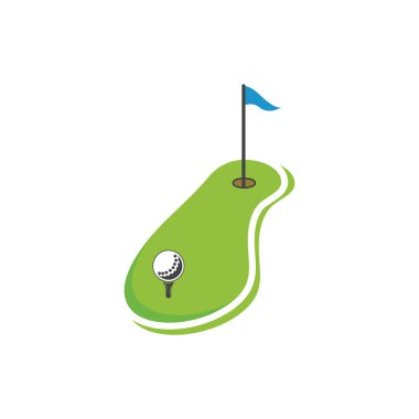 Golf simgesi logo şablonu tasarım çizimi