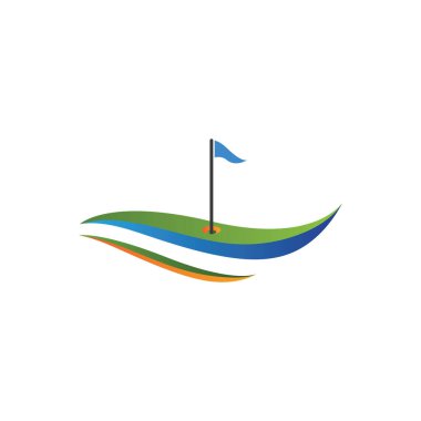 Golf simgesi logo şablonu tasarım çizimi