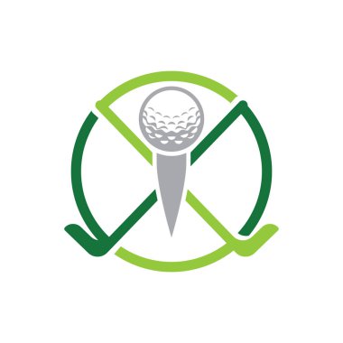 Golf simgesi logo şablonu tasarım çizimi