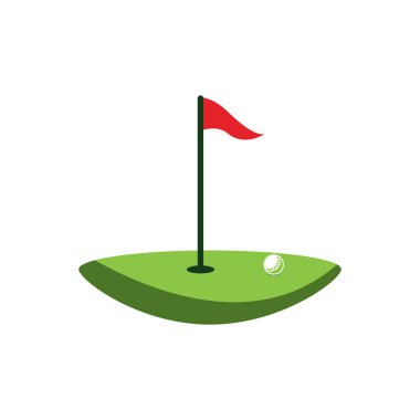 Golf simgesi logo şablonu tasarım çizimi