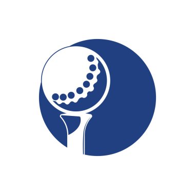 Golf simgesi logo şablonu tasarım çizimi