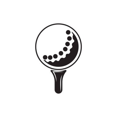 Golf simgesi logo şablonu tasarım çizimi