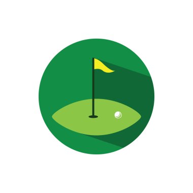 Golf simgesi logo şablonu tasarım çizimi
