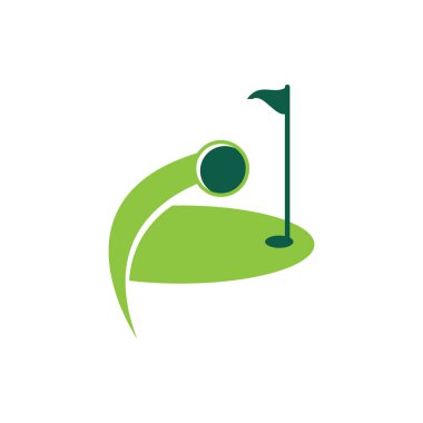 Golf simgesi logo şablonu tasarım çizimi