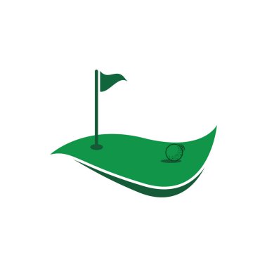 Golf simgesi logo şablonu tasarım çizimi