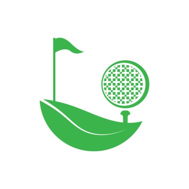 Golf simgesi logo şablonu tasarım çizimi