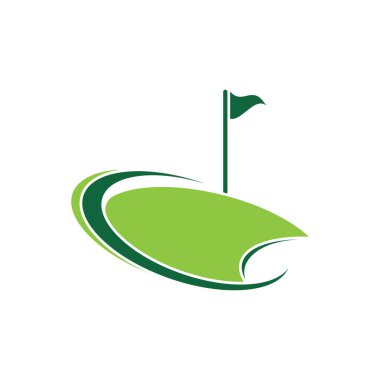 Golf simgesi logo şablonu tasarım çizimi