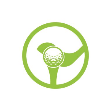 Golf simgesi logo şablonu tasarım çizimi