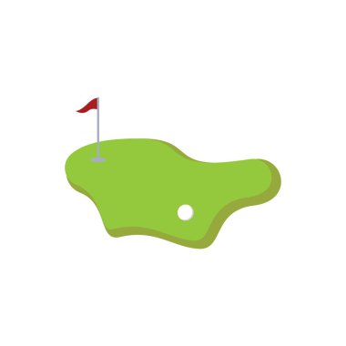 Golf simgesi logo şablonu tasarım çizimi