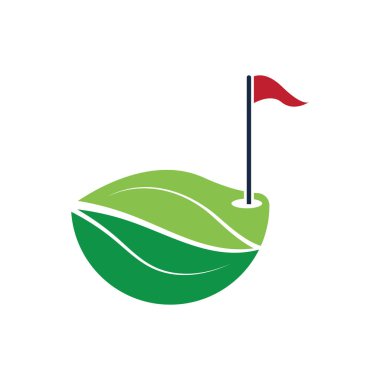 Golf simgesi logo şablonu tasarım çizimi