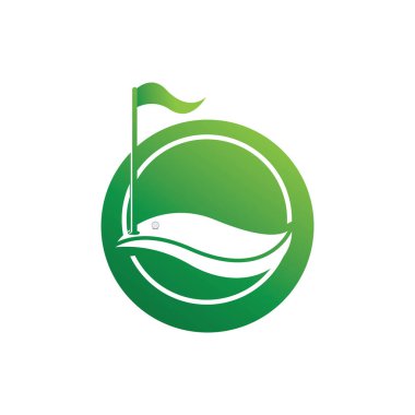 Golf simgesi logo şablonu tasarım çizimi