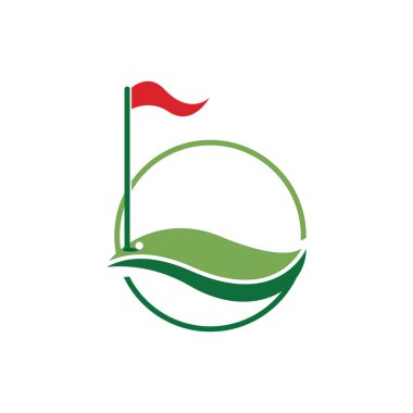 Golf simgesi logo şablonu tasarım çizimi