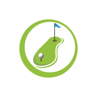 Golf simgesi logo şablonu tasarım çizimi