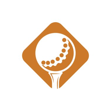 Golf simgesi logo şablonu tasarım çizimi