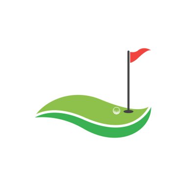 Golf simgesi logo şablonu tasarım çizimi