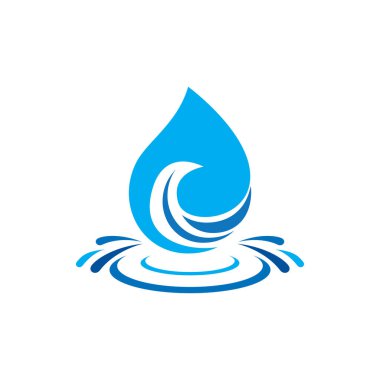 Mavi su damlası vektör logo resimleme 