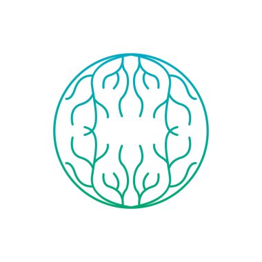 Nöron logo tasarım şablonu düz vektör