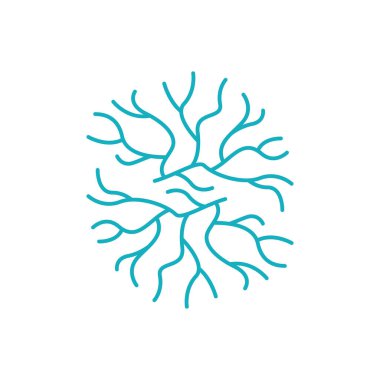 Nöron logo tasarım şablonu düz vektör