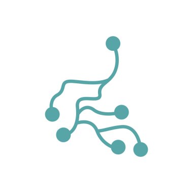 Nöron logo tasarım şablonu düz vektör