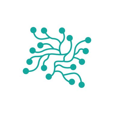 Nöron logo tasarım şablonu düz vektör