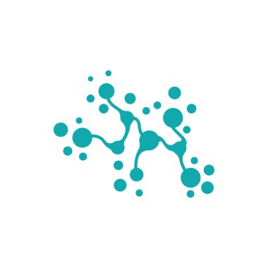 Nöron logo tasarım şablonu düz vektör