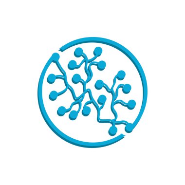Nöron logo tasarım şablonu düz vektör