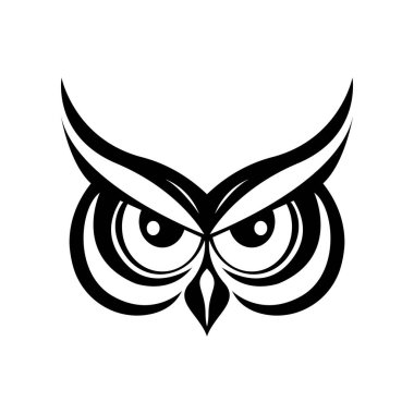 Baykuş logosu tasarımı hayvan ve basit iş soyut vektörü
