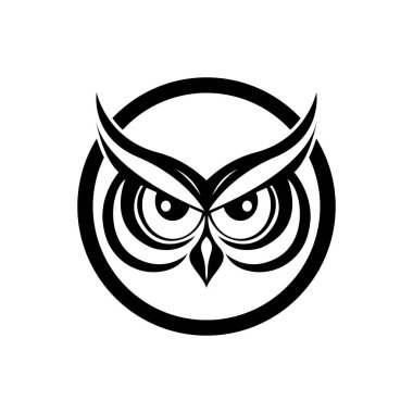 Baykuş logosu tasarımı hayvan ve basit iş soyut vektörü